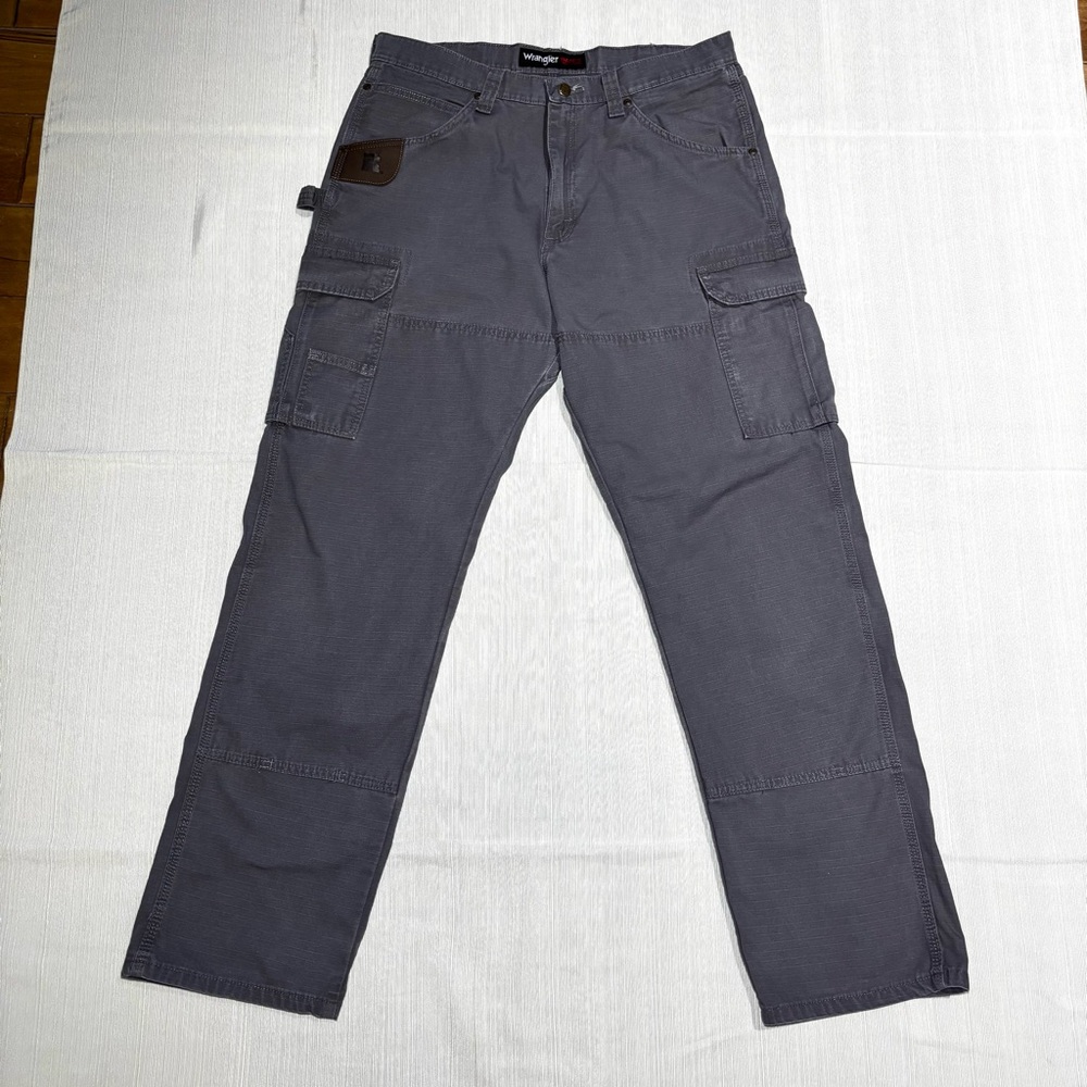 Wrangler Men's Gray Riggs Workwear Ripstop Ranger Cargo Pants Carpenter Durable